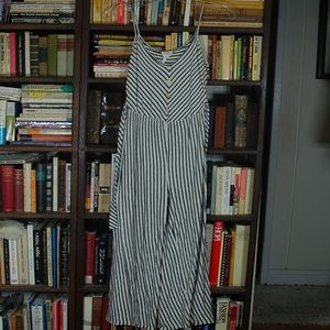 Anthropologie Caution To The Wind Striped Jumpsuit